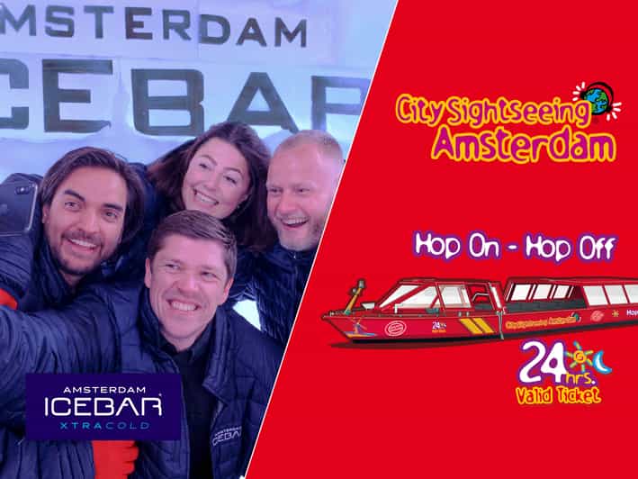 Amsterdam: 24-Hour Hop-On Hop-Off Boat and XtraCold Icebar - The canal ride gives you an easy first look at Amsterdam