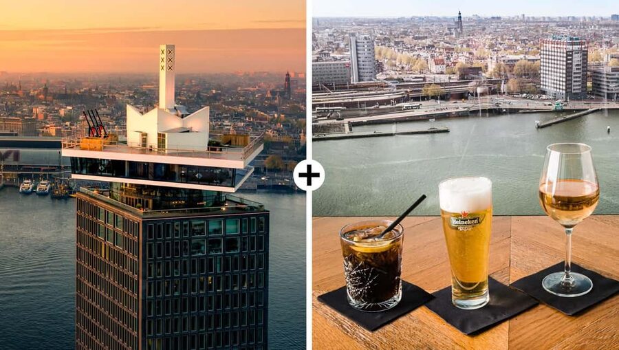 Amsterdam: A'DAM Lookout Entry Ticket with 2 Drinks - Crossing the IJ to A’DAM Tower