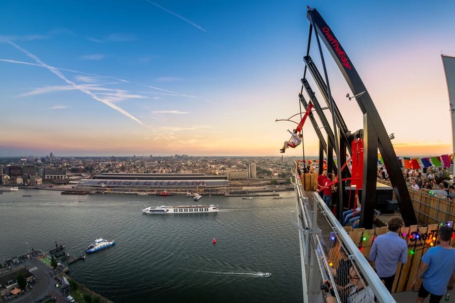 Amsterdam: A'DAM Lookout Entry Ticket with 2 Drinks - The Over the Edge swing and VR ride