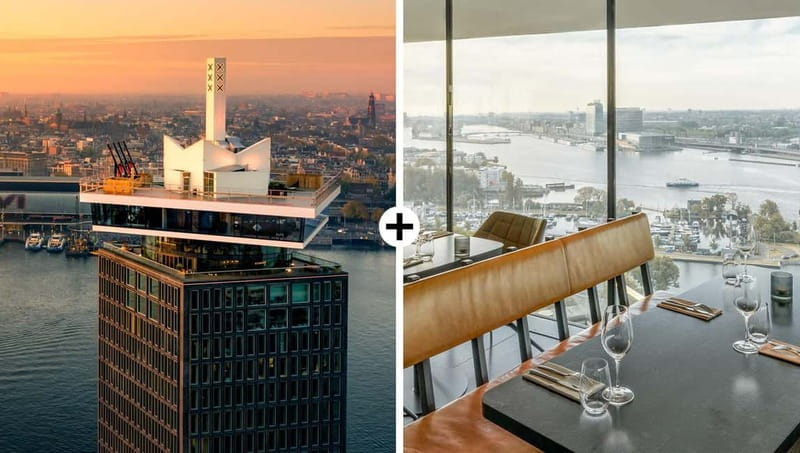 Amsterdam: A'DAM Lookout with Revolving Restaurant Moon - Crossing the IJ to A’DAM Tower