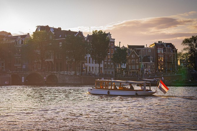Amsterdam Champagne Private Canal Cruise - A classic wooden boat with a polished feel