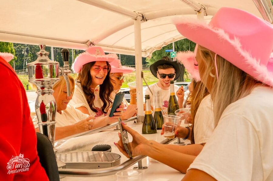 Amsterdam: Dutch Prosecco Party Bike - Sixty-five minutes of pedaling, music, and prosecco
