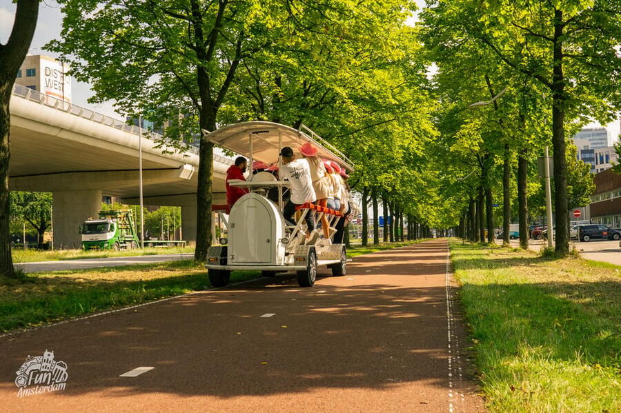 Amsterdam: Dutch Prosecco Party Bike - Sloterdijk scenery: practical city, limited sightseeing