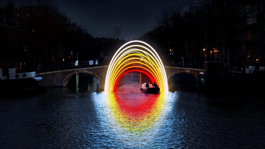 Amsterdam: Light Festival Boat Tour with Warm Drinks - The 75-minute route and what you will see