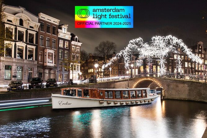 Amsterdam Light Festival: Heated Boat Cruise + Hot Drinks & Bite - Seeing Amsterdam Light Festival from the canals