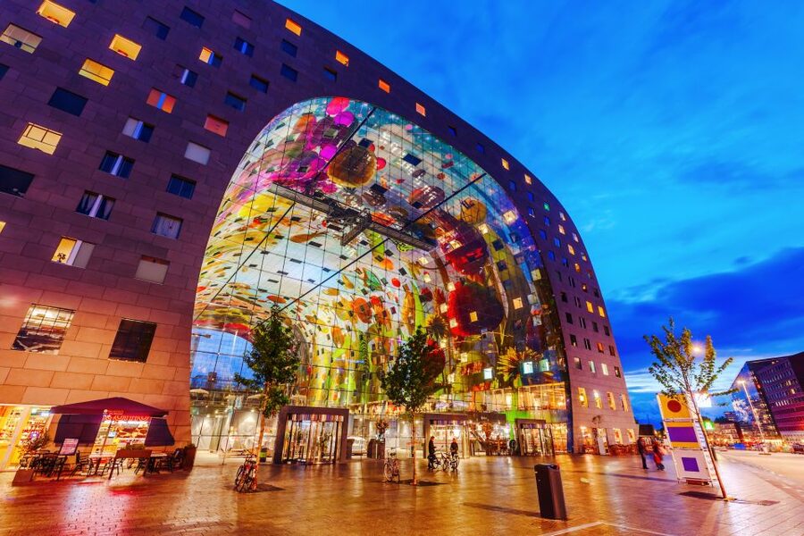 From Amsterdam: Rotterdam and The Hague Tour in Spanish - Markthal, lunch, and three hours to choose your own route