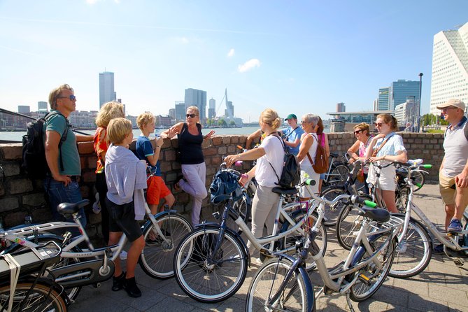 Rotterdam Highlights Bike Tour - De Rotterdam and the port view from Wilhelminapier