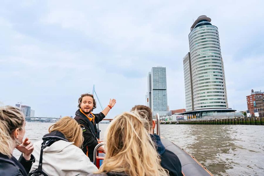 Rotterdam: RIB Speedboat Sightseeing Cruise - Euromast, Hotel New York, and the skyline