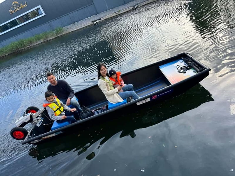 Self-Guided Electric Boat Rental - Food, drinks, and a dog on board